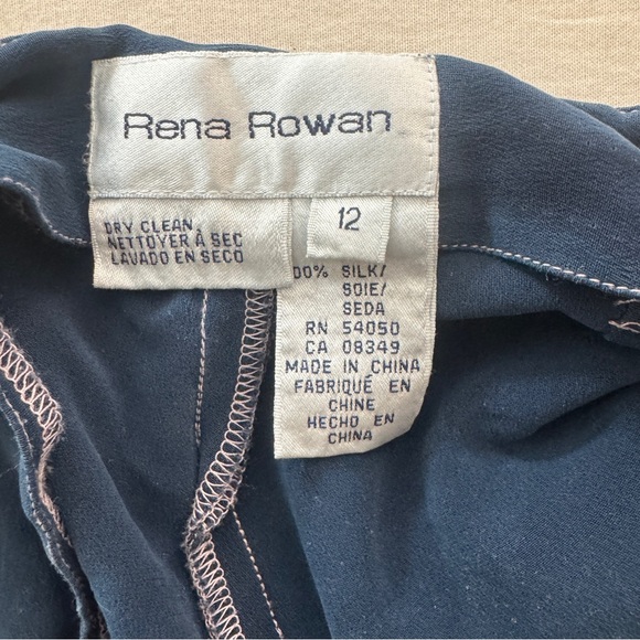 Blue Wide-Leg Silk Pants - Picture 4 of 4